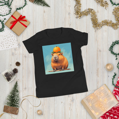 Mandariini Capybara Nuorten lyhyt hihainen T-paita