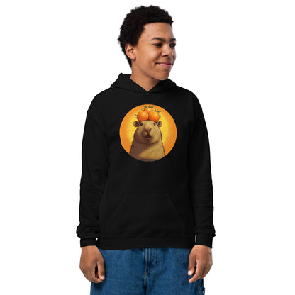 Mandarin Capybara Youth durable hoodie